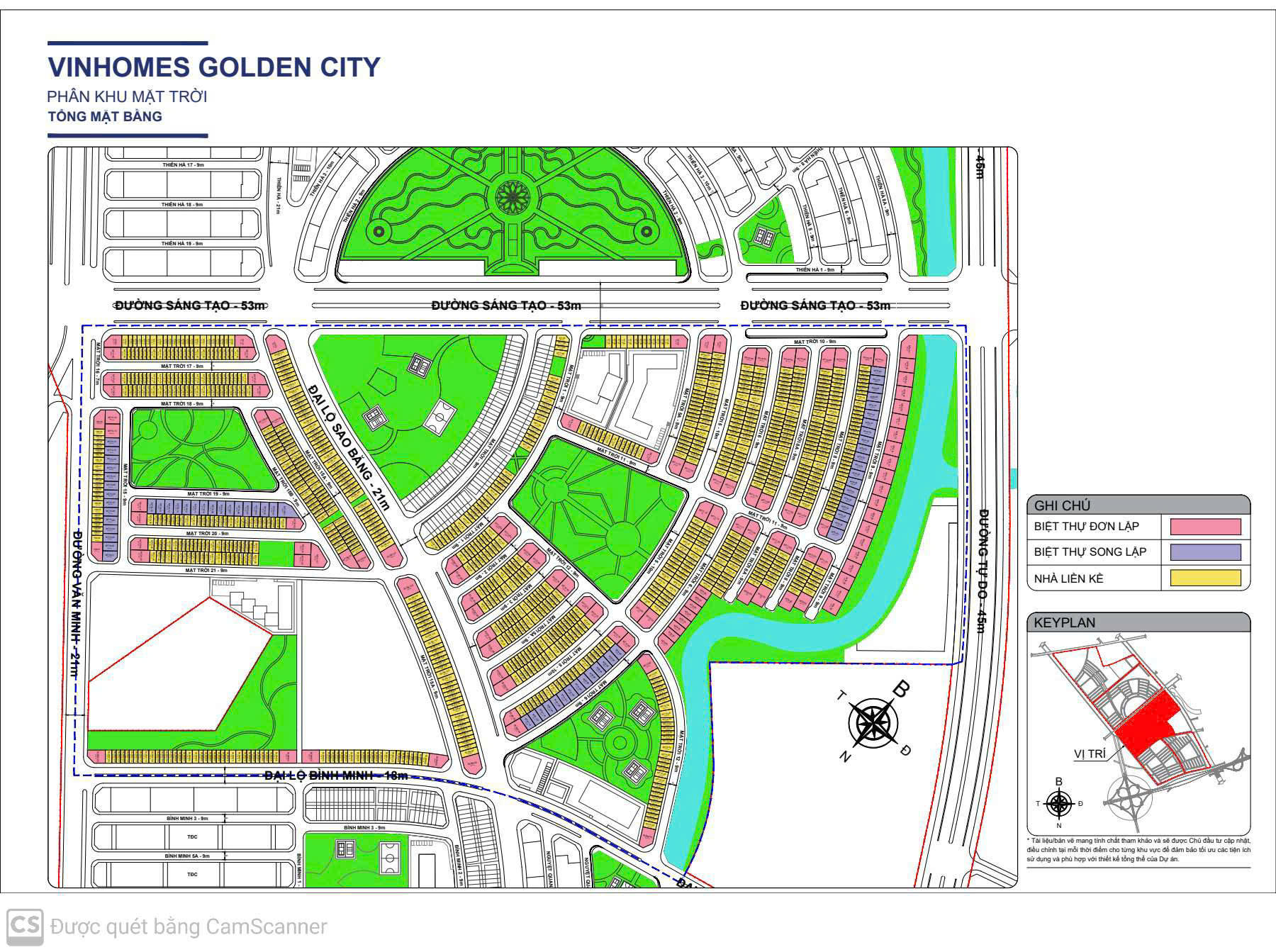 Mặt bằng Phân khu MẶT TRỜI Vinhomes golden city Hải Phòng